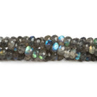 5 - 6mm Labradorite Faceted Rondelles 7.5 inch 52 beads - The Bead Traders