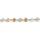 5-6mm Multi Moonstone Heishi Black Gold Chain 21 beads - The Bead Traders