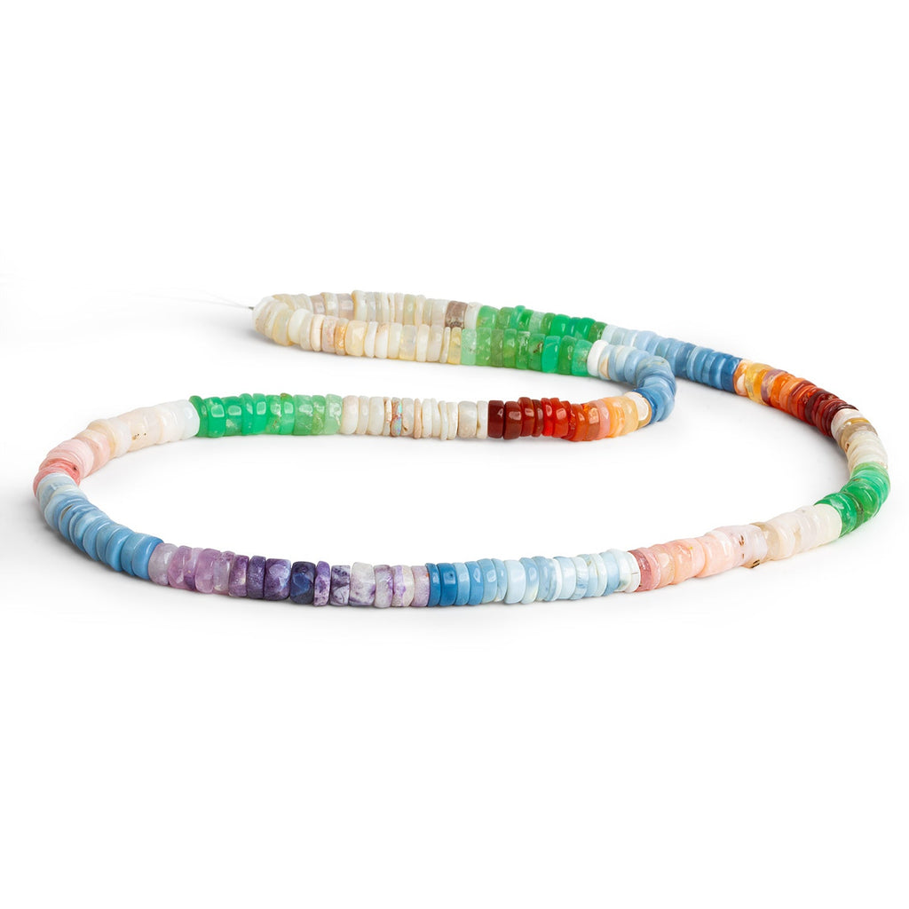 5 - 6mm Multi Opal Plain Heishis 18 inch 210 beads - The Bead Traders