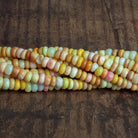 5 - 6mm Multicolor Opal Plain Rondelles 16 inch 110 beads - The Bead Traders