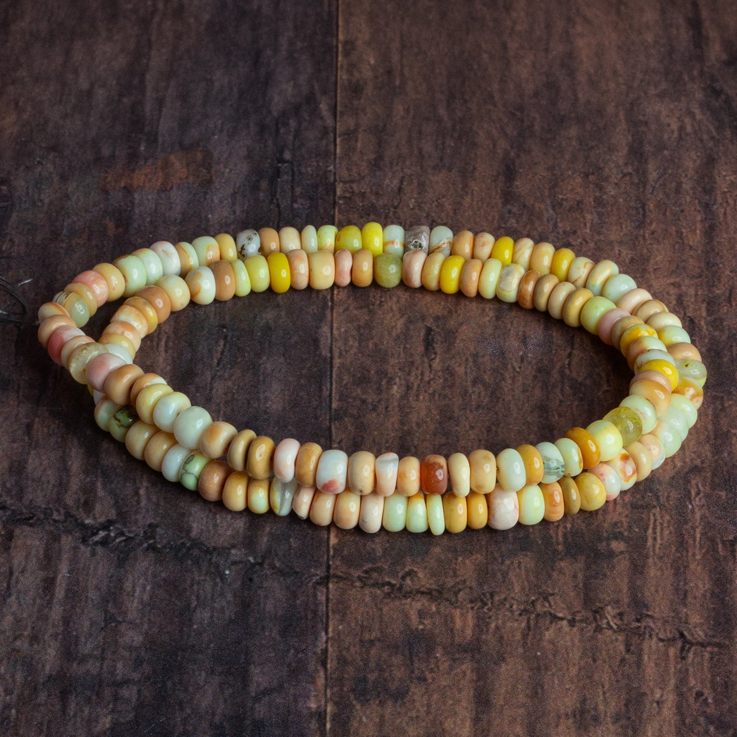 5 - 6mm Multicolor Opal Plain Rondelles 16 inch 110 beads - The Bead Traders