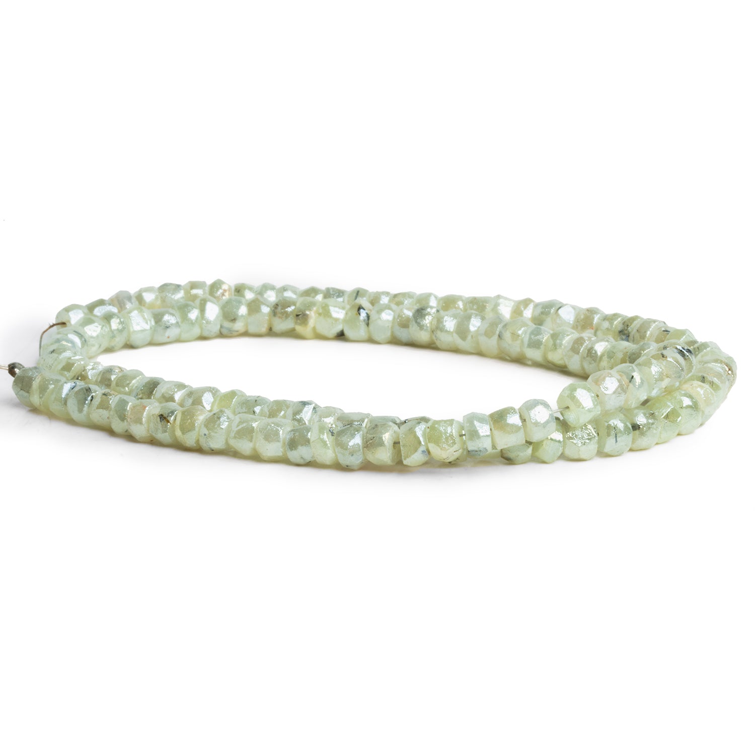 5 - 6mm Mystic Prehnite Faceted Rondelles 16 inch 110 beads - The Bead Traders