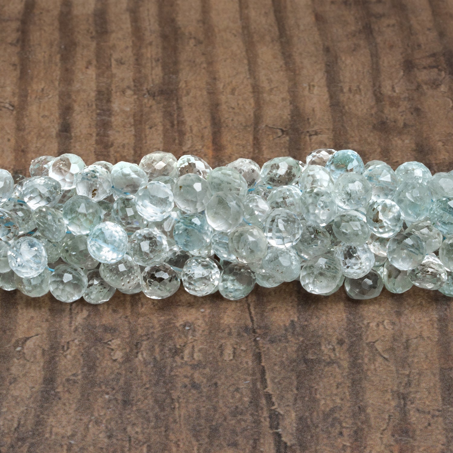 5 - 6mm Natural Topaz Candy Kisses 8 inch 61 beads - The Bead Traders