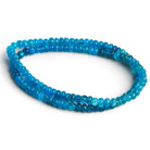 5-6mm Neon Blue Apatite Plain Rondelles 18 inch 125 beads - The Bead Traders