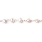 5 - 6mm Pink Baroque Pearl Silver Chain 32 beads - The Bead Traders