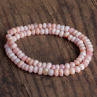 5 - 6mm Pink Opal Plain Rondelles 16 inch 100 beads - The Bead Traders