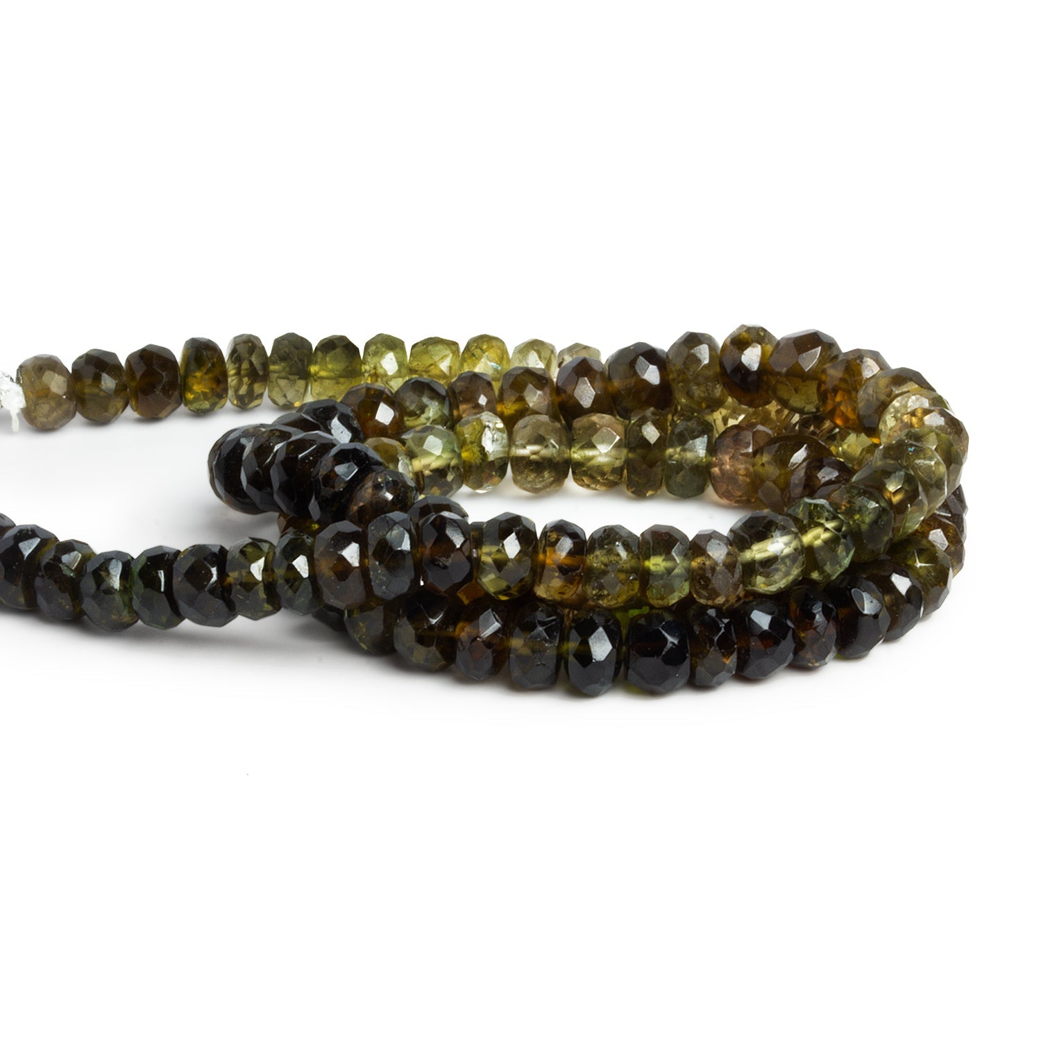 5 - 6mm Shaded Tourmaline Faceted Rondelles 15 inch 108 beads - The Bead Traders