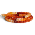 5 - 7.5mm Mexican Fire Opal Plain Heishis 18 inch 300 beads - The Bead Traders