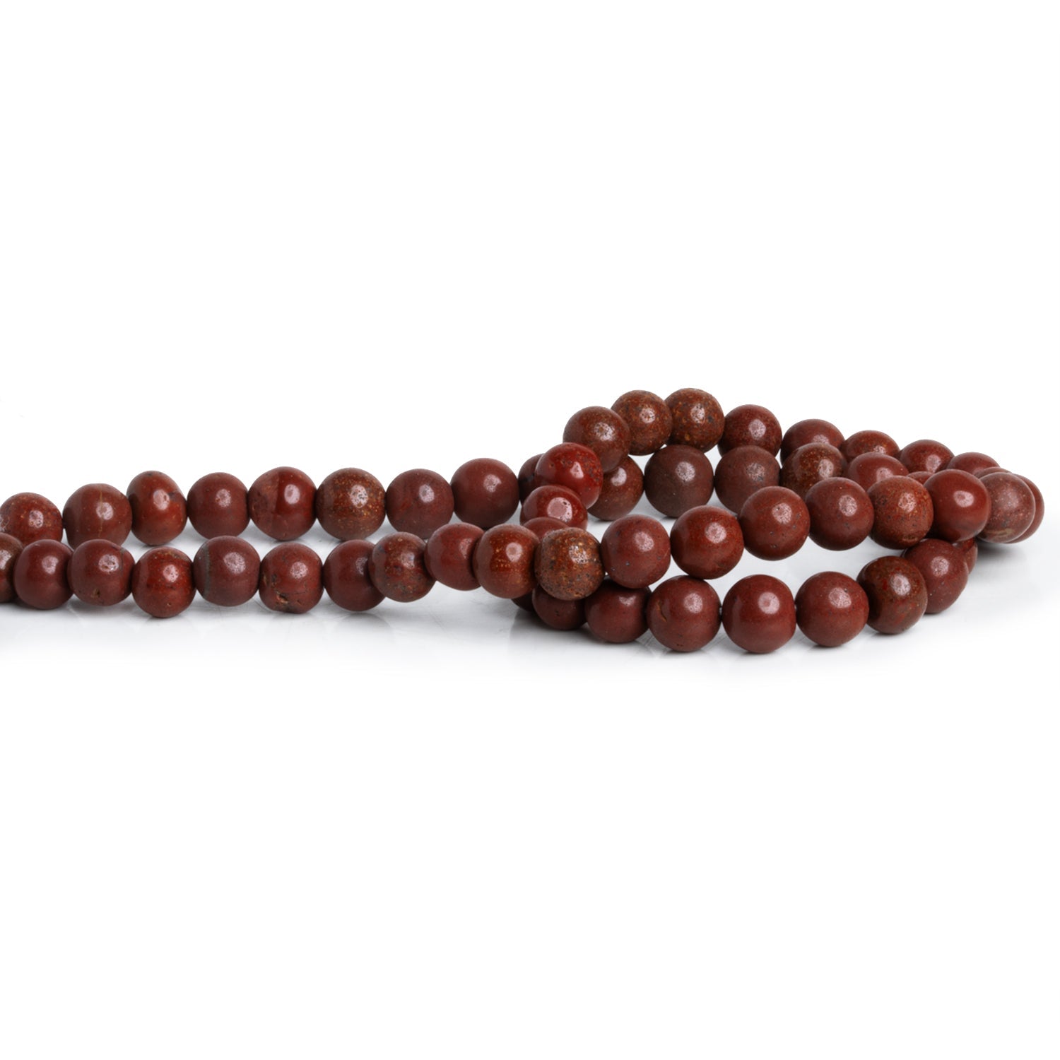 5 - 7.5mm Red Jasper Handcut Plain Rounds 12 inch 43 beads - The Bead Traders