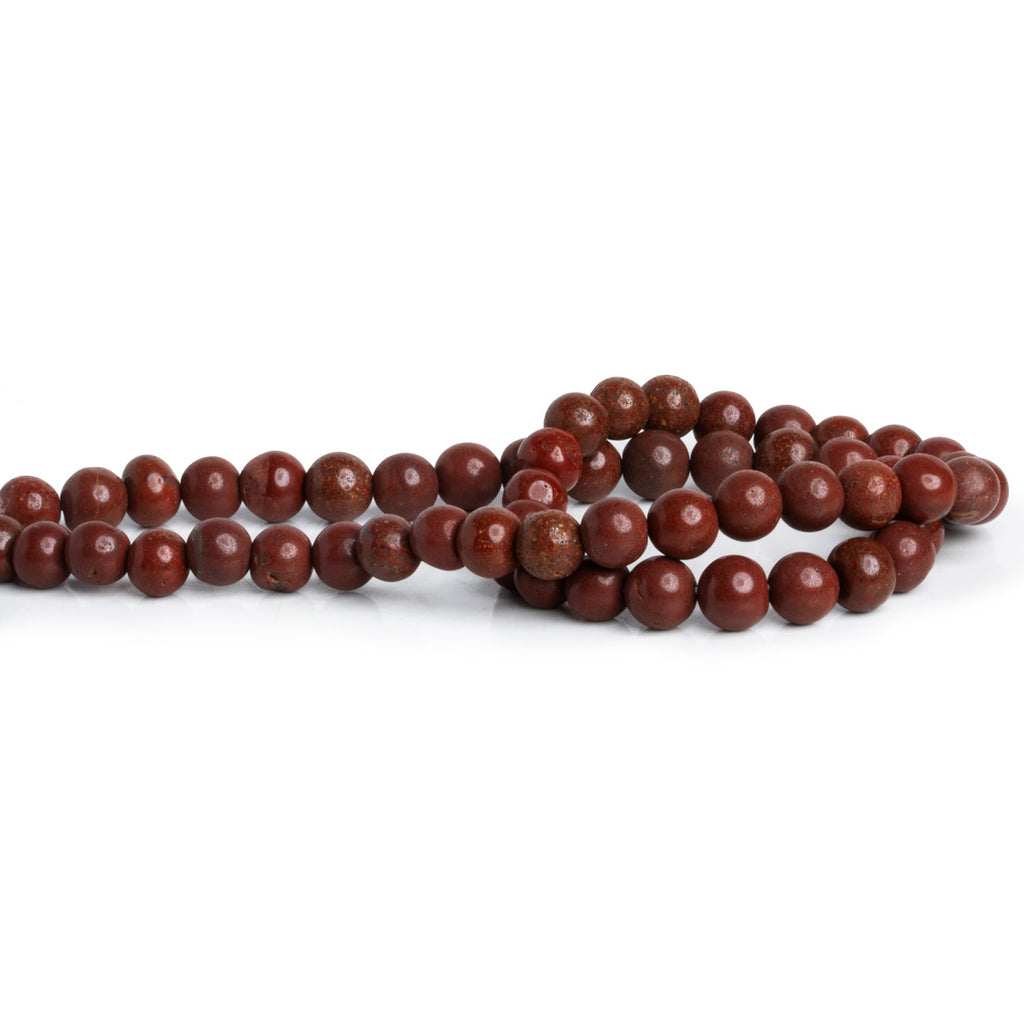 5 - 7.5mm Red Jasper Handcut Plain Rounds 12 inch 43 beads - The Bead Traders