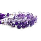 5 - 7mm Amethyst Faceted Hearts 8 inch 57 beads - The Bead Traders