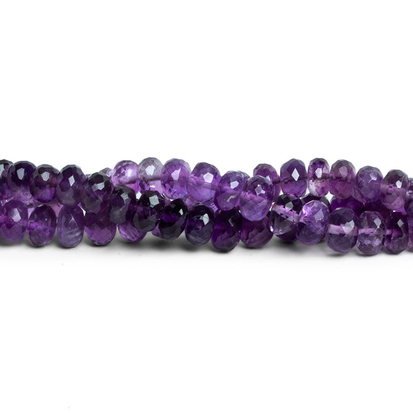 5-7mm Amethyst Faceted Rondelles 8 inch 47 beads