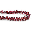 5 - 7mm Garnet Faceted Hearts 7 inch 60 beads - The Bead Traders