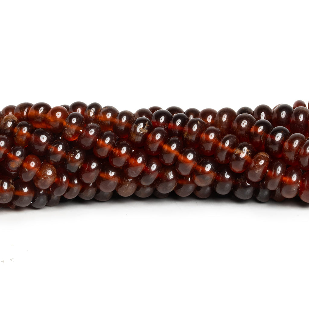 5-7mm Hessonite Garnet Plain Rondelles 15 inch 90 beads - The Bead Traders