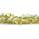 5 - 7mm Light Olive Quartz Faceted Squares 5 inch 45 beads - The Bead Traders