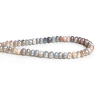 5 - 7mm Mystic Multi Moonstone Faceted Rondelles 8 inch 41 beads - The Bead Traders
