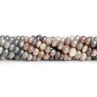 5 - 7mm Mystic Multi Moonstone Faceted Rondelles 8 inch 41 beads - The Bead Traders