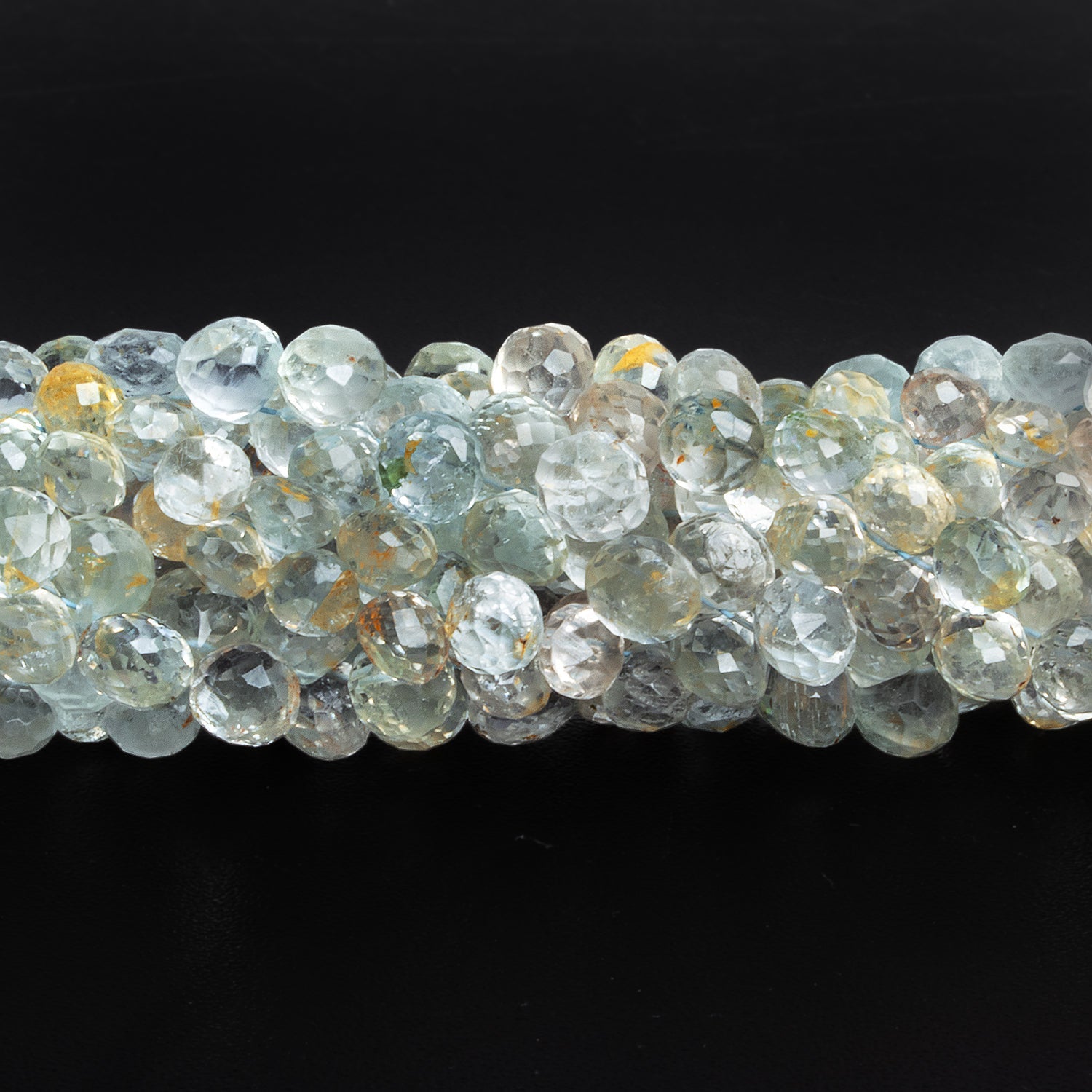 5 - 7mm Natural Topaz Candy Kisses 8 inch 55 beads - The Bead Traders