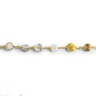 5 - 7mm Rutilated Quartz Coin Gold Chain 25 beads - The Bead Traders