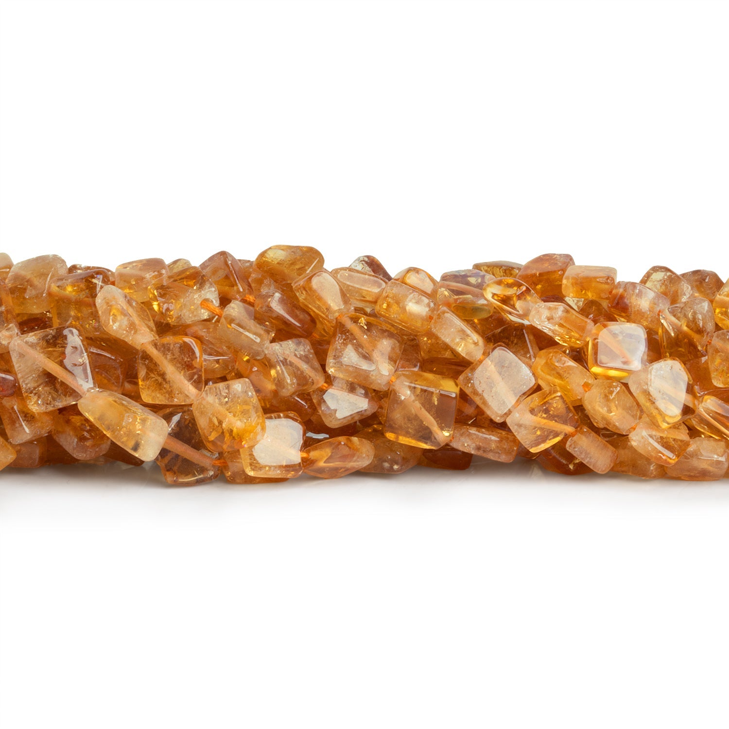 5 - 8mm Dark Citrine Plain Diamonds 12 inch 49 beads - The Bead Traders
