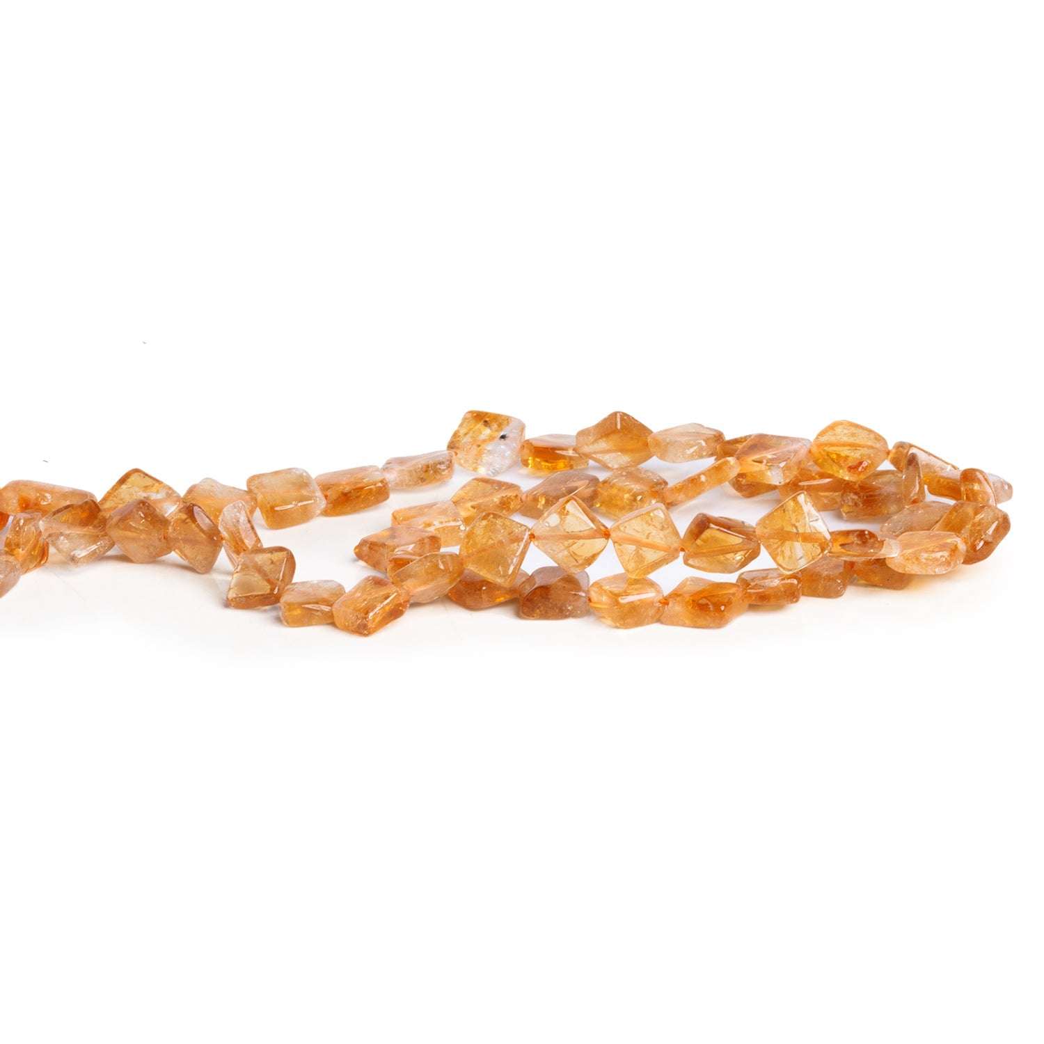 5 - 8mm Dark Citrine Plain Diamonds 12 inch 49 beads - The Bead Traders