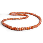 5 - 8mm Sunstone Plain Rondelles 18 inch 130 beads - The Bead Traders