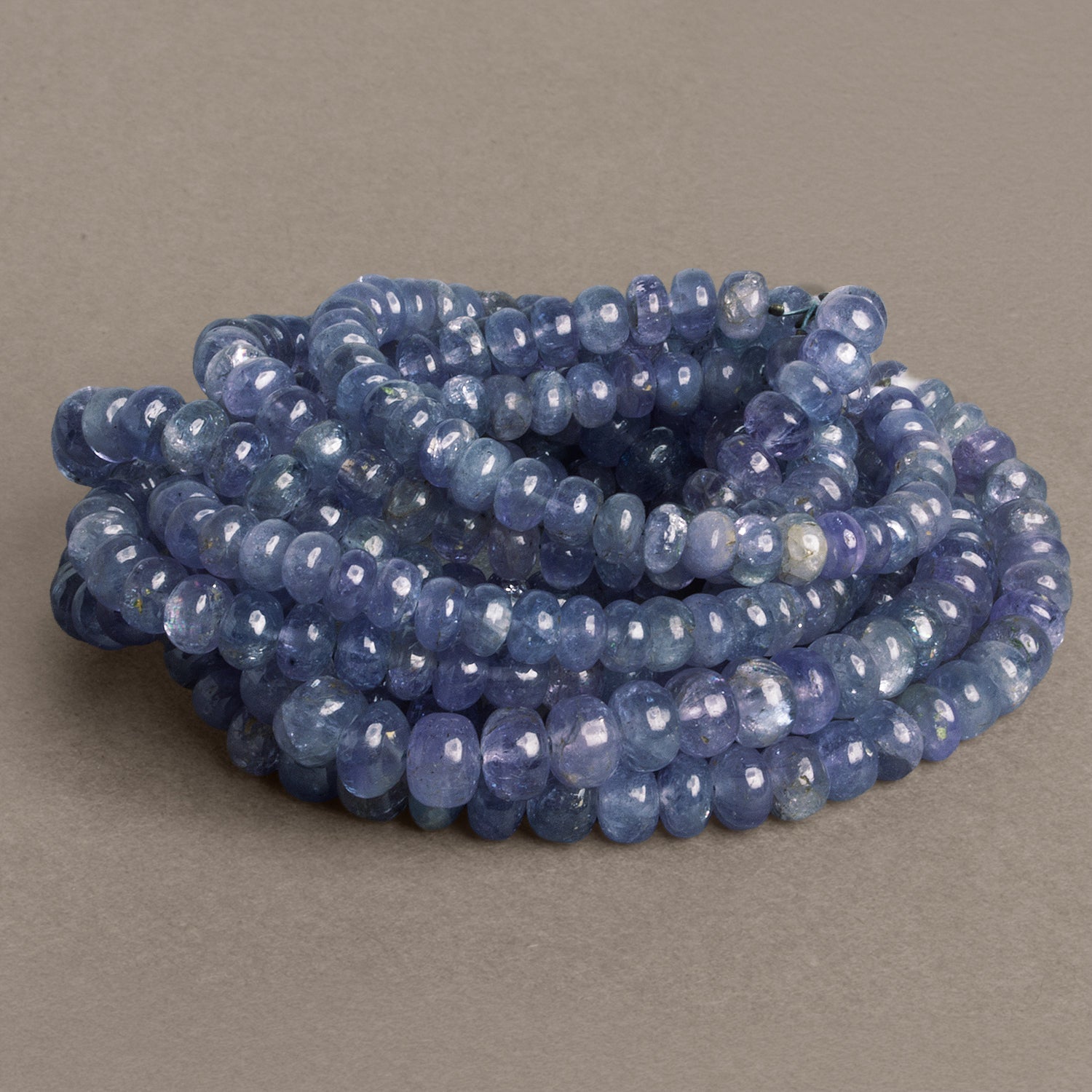 5 - 8mm Tanzanite Plain Rondelles 18 inch 105 beads - The Bead Traders