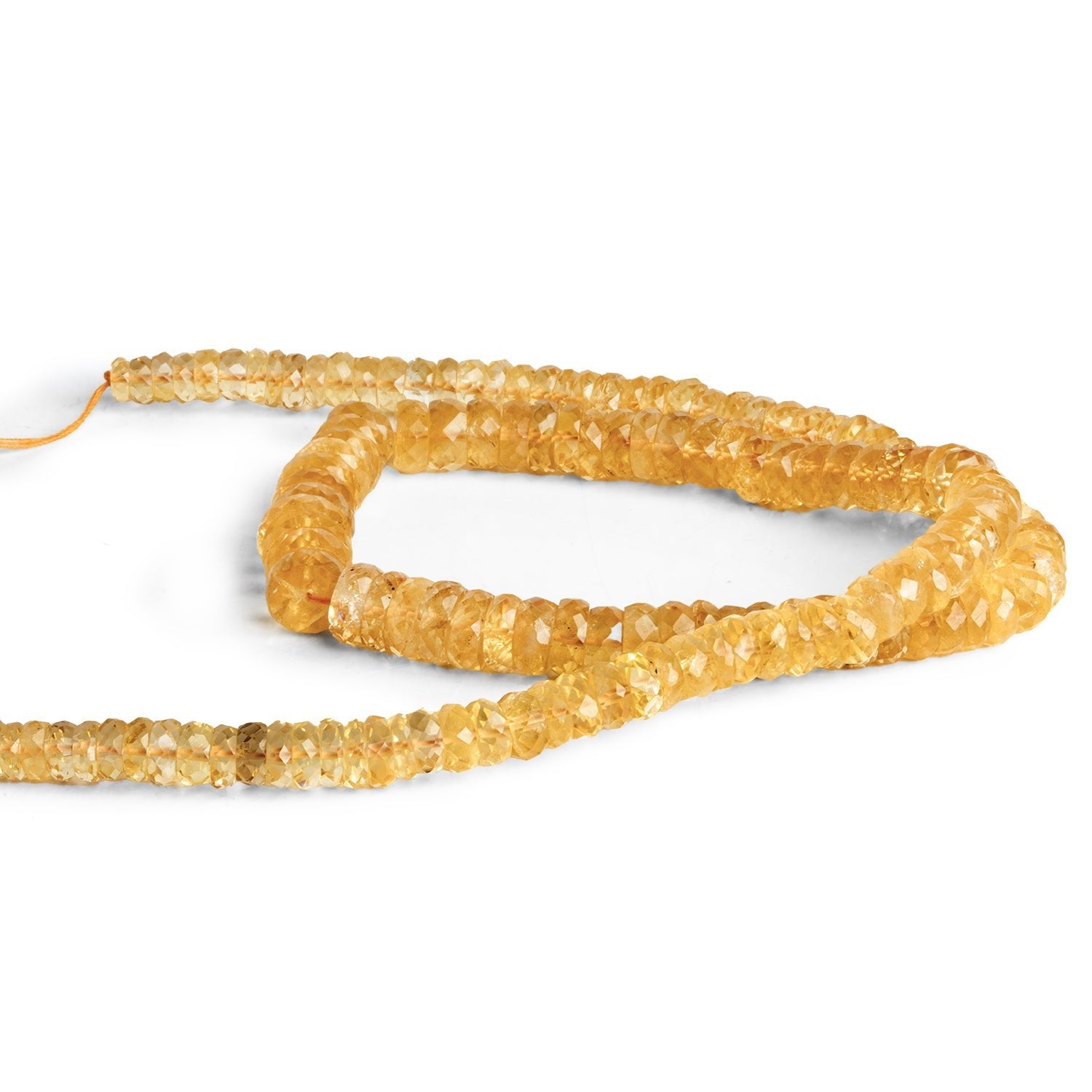 5 - 9mm Citrine Faceted Heishis 15 inch 140 beads - The Bead Traders