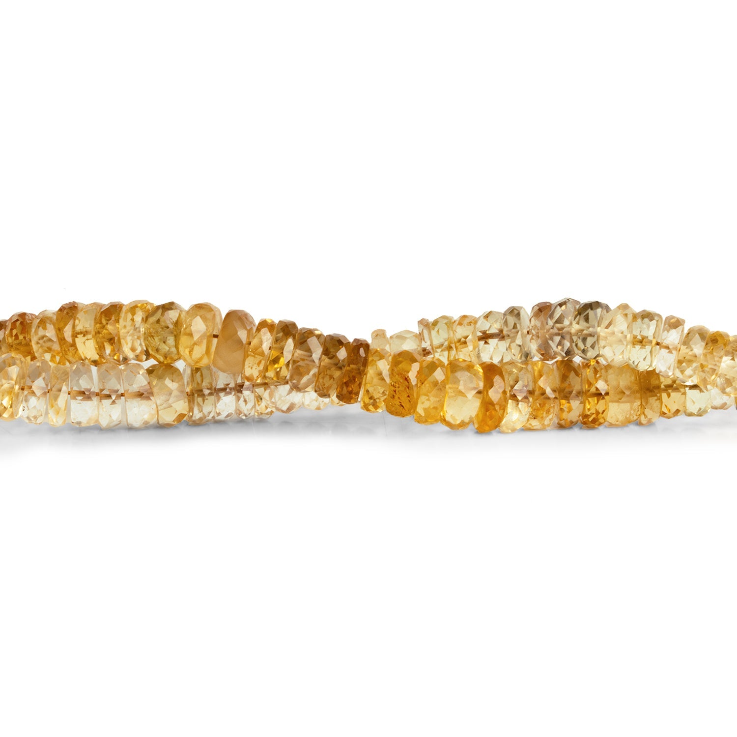 5 - 9mm Citrine Faceted Heishis 8 inch 68 beads - The Bead Traders
