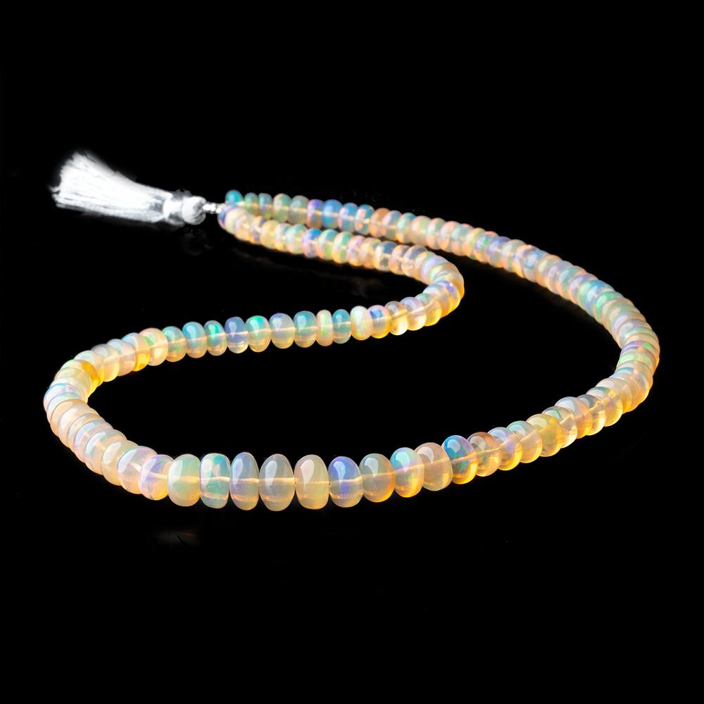 5 - 9mm Golden Ethiopian Opal Plain Rondelles 16 inch 115 beads AA - The Bead Traders