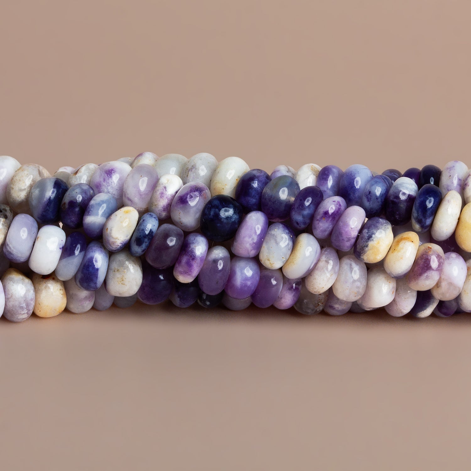 5-9mm Morado Mexican Opal Rondelles 17 inch 125 beads - The Bead Traders