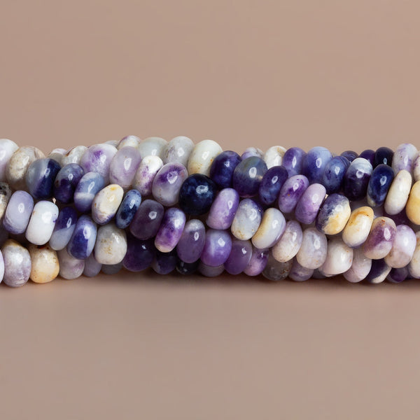 5-9mm Morado Mexican Opal Rondelles 17 inch 125 beads – The Bead