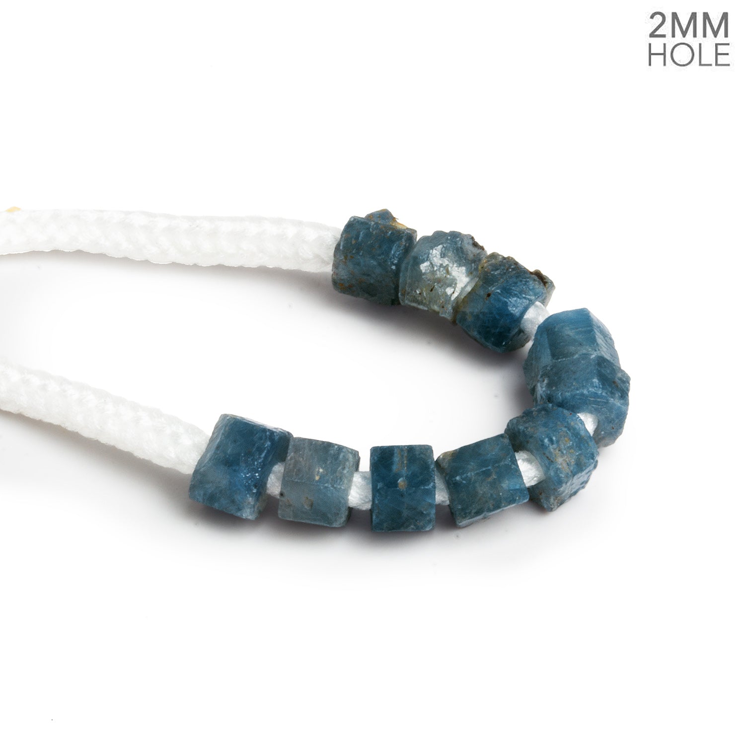 5 - 9mm Sapphire 2mm Large Hole Natural Crystals 10 Beads - The Bead Traders