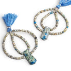 50mm K2 Azurite Granite Double - Drilled Fancy Focal Beads 1 Piece - The Bead Traders
