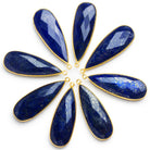 50x17mm Vermeil Bezeled Lapis Lazuli Pear Pendant 1 Bead - The Bead Traders