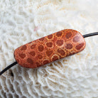 50x28m Fossilized Coral 2.5mm Large Hole Elongated Oval Focal 1 Bead - The Bead Traders