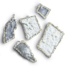 50x35mm Silver Leafed Drusy Pendant 1 Bead - The Bead Traders