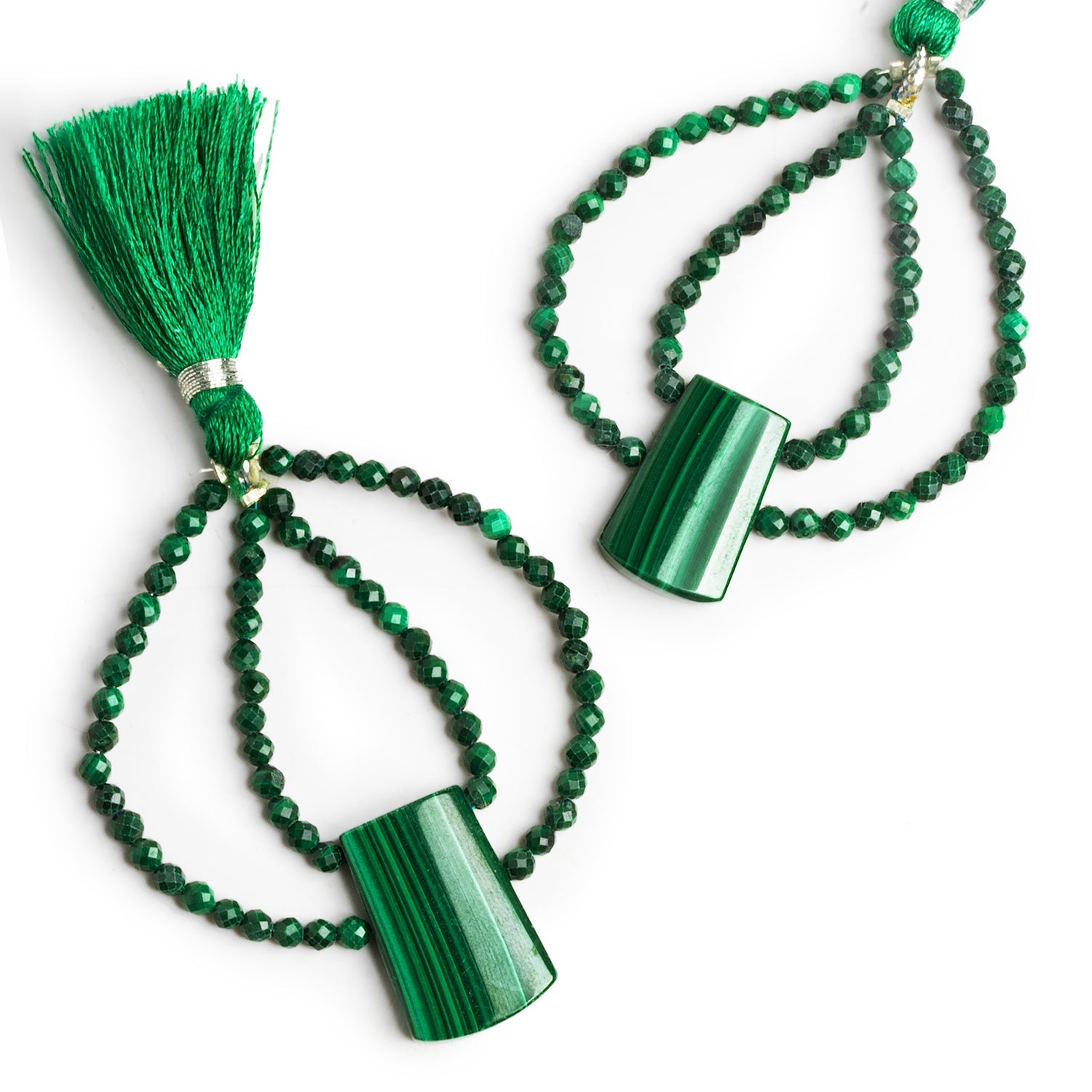 50x45mm Malachite Double - Drilled Fancy Focal Beads 1 Piece - The Bead Traders