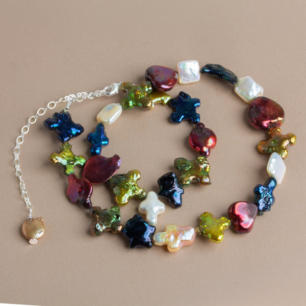 15x12mm Multicolor Multi Shape Pearls 15 inch 26 beads