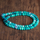 5.5 - 7mm Teal Opal Plain Rondelles 16 inch 90 beads - The Bead Traders
