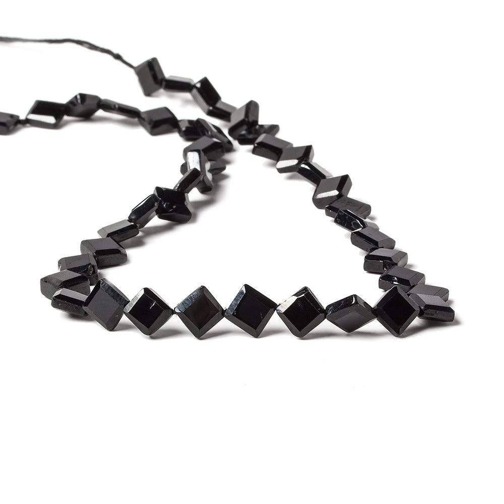 5.5mm Black Spinel Faceted Diamonds 13 inch 45 beads - The Bead Traders