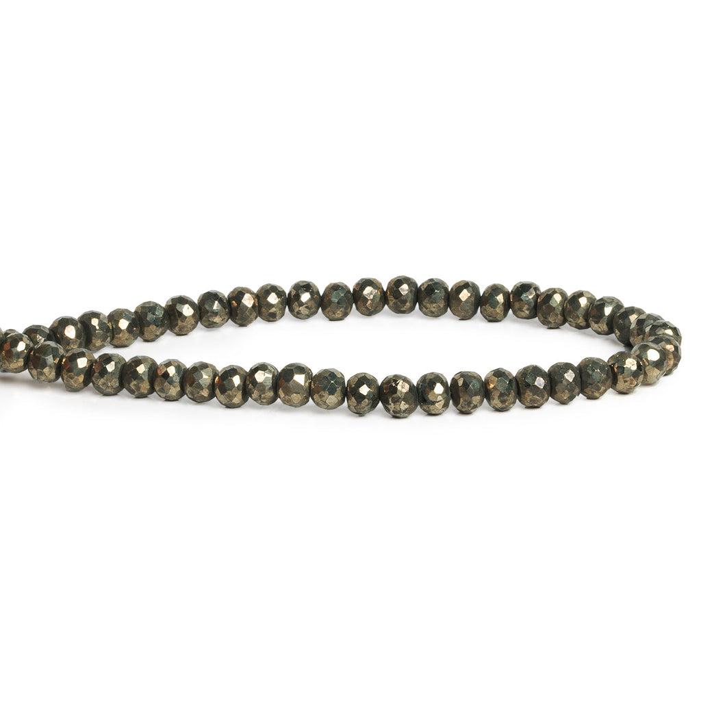 5.5mm Pyrite Faceted Rondelles 8 inch 47 beads - The Bead Traders