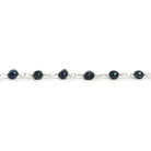 5.5x4mm Peacock Baroque Pearl Silver Chain 28 beads - The Bead Traders
