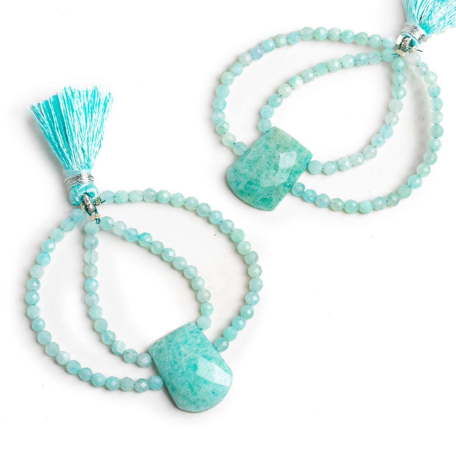 55x50mm Amazonite Double - Drilled Fancy Focal Beads 1 Piece - The Bead Traders