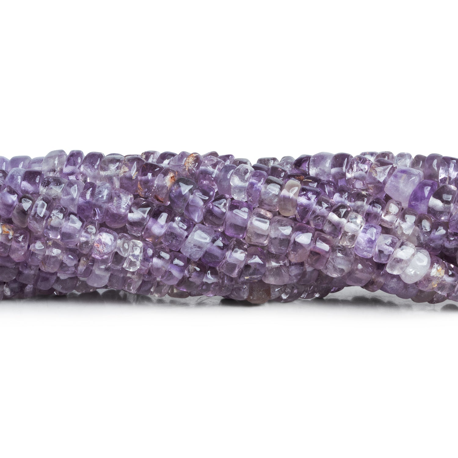 5mm Amethyst Plain Heishis 14 inch 115 beads - The Bead Traders