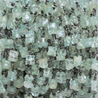 5mm Aquamarine Double Heishi Black Gold Chain 50 Beads - The Bead Traders