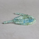 5mm Aquamarine Plain Rondelles 15 inch 110 beads - The Bead Traders