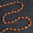 5mm Carnelian Round Gold Chain 29 beads - The Bead Traders