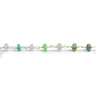 5mm Chrysoprase Rondelle Silver Chain 32 beads - The Bead Traders