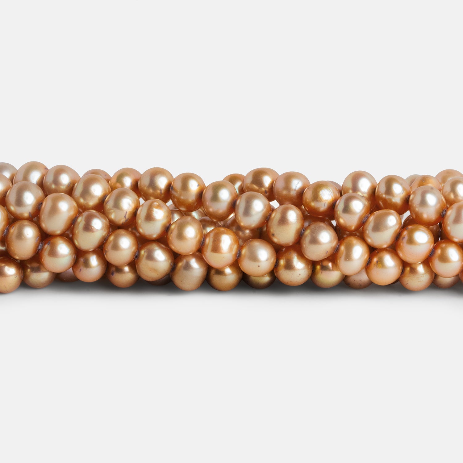 5mm Coffee Baroque Pearls 15 inch 90 beads - The Bead Traders